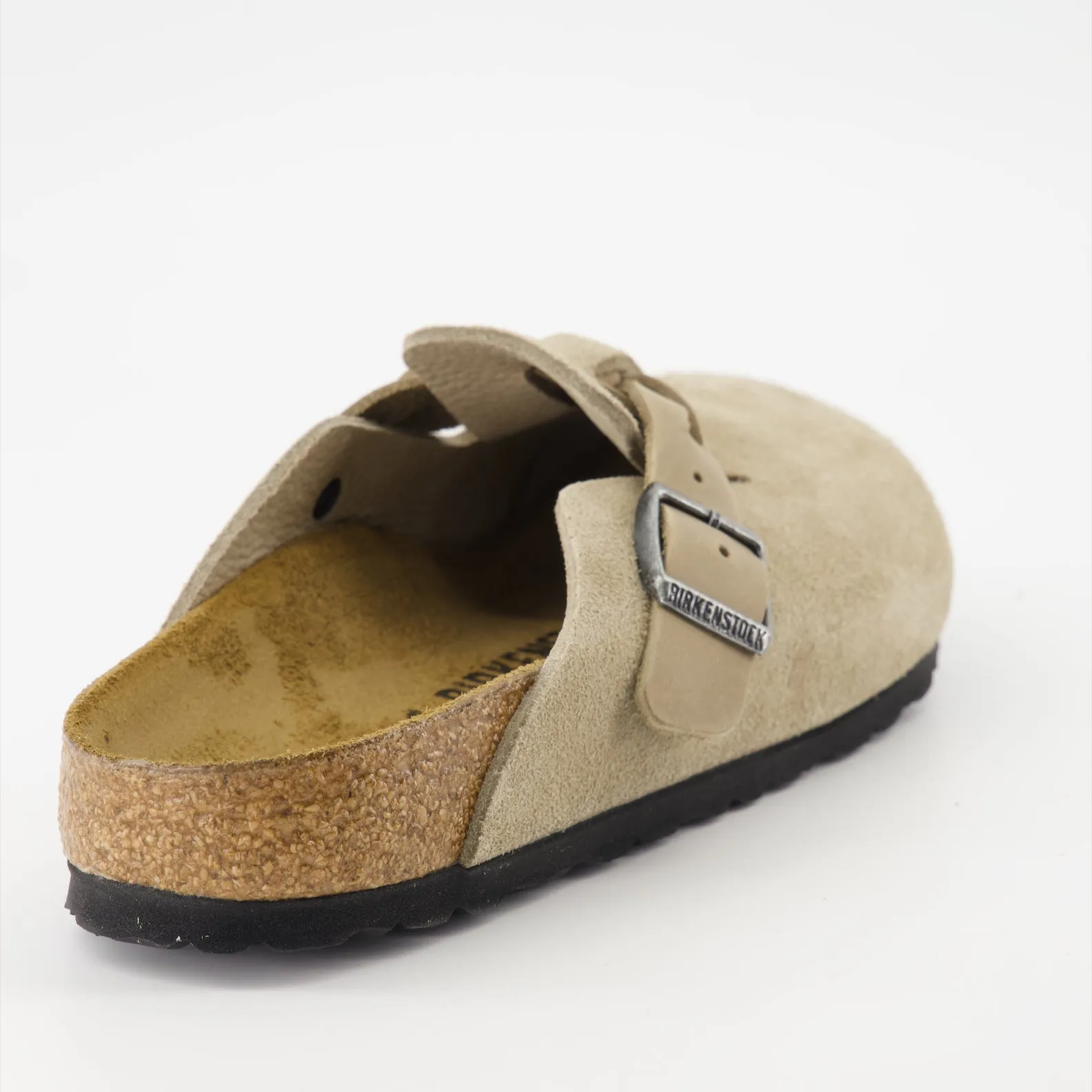 Suede Beige Boston Mules