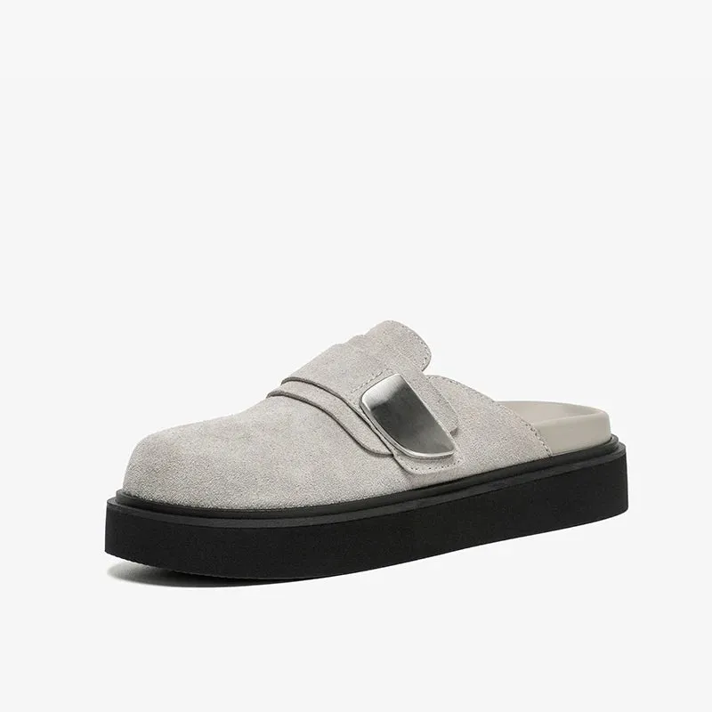 Suede Platform Mules