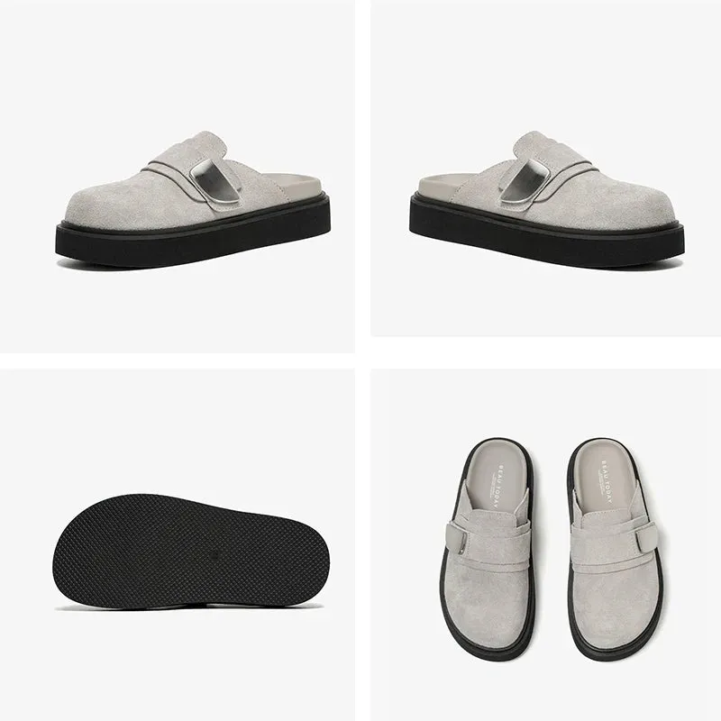Suede Platform Mules