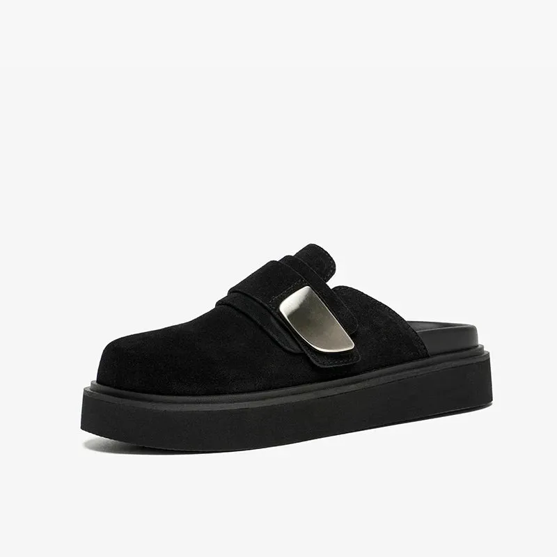Suede Platform Mules