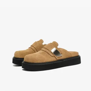 Suede Platform Mules