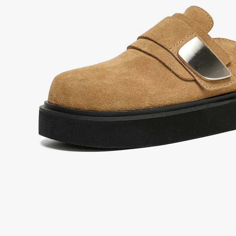 Suede Platform Mules