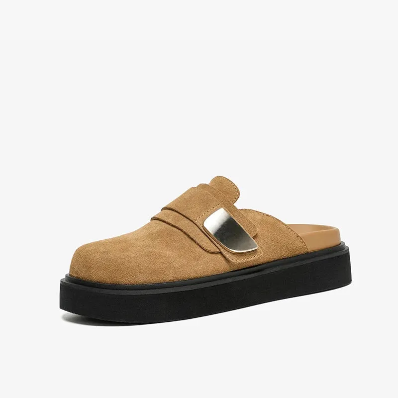 Suede Platform Mules