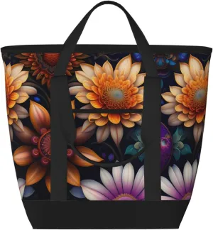 Sunflower welfare Large Capacity Insulated Tote Bag for Women, Groceries, Lunch, and Picnics