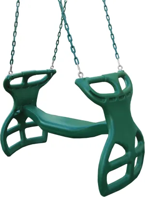Swing-N-Slide WS 3452 Heavy Duty Two Person Dual Glider Swing, with Coated Chains to Prevent Pinching, 18" W x 25 in H x 40" L, Green