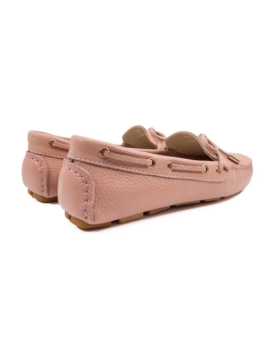 T-Larissa Powder Color Genuine Leather Loafer Shoes for Women