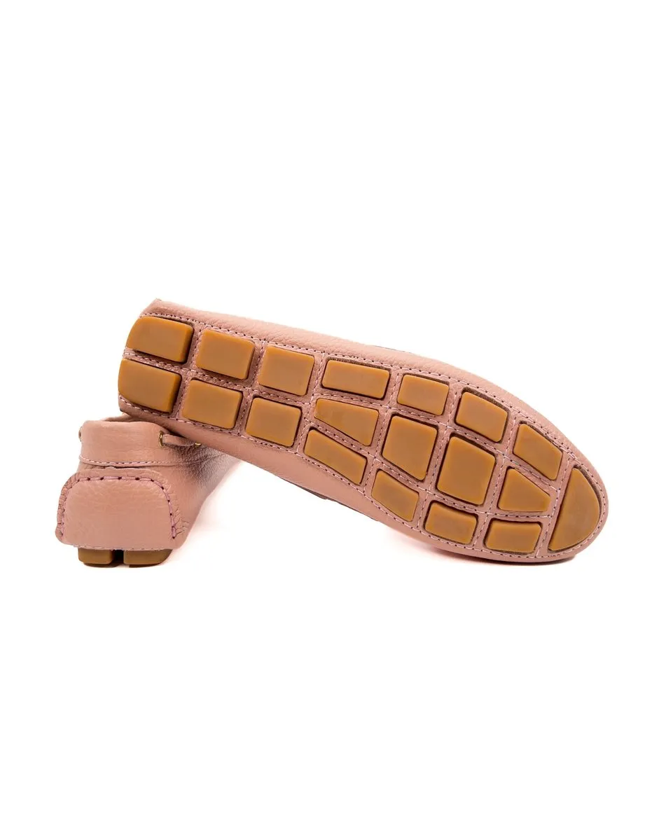 T-Larissa Powder Color Genuine Leather Loafer Shoes for Women