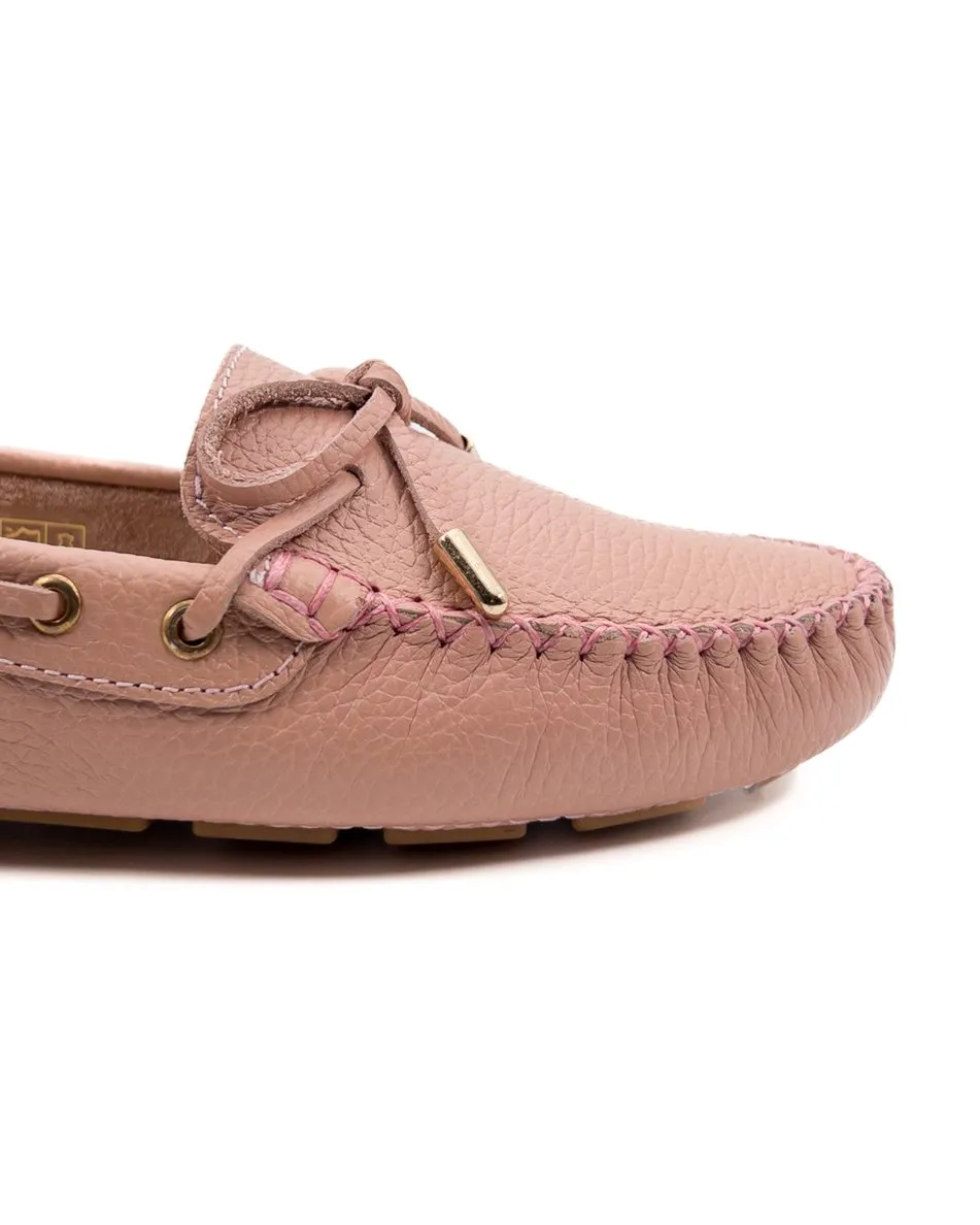 T-Larissa Powder Color Genuine Leather Loafer Shoes for Women