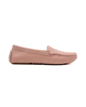 T-Likya Powder Color Genuine Leather Loafer Shoes for Women