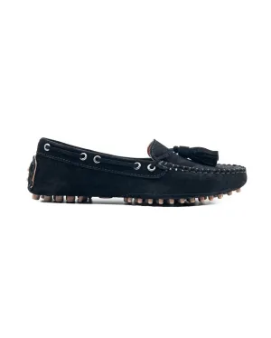 T-Mira Black Genuine Suede Leather Loafer Women Shoes
