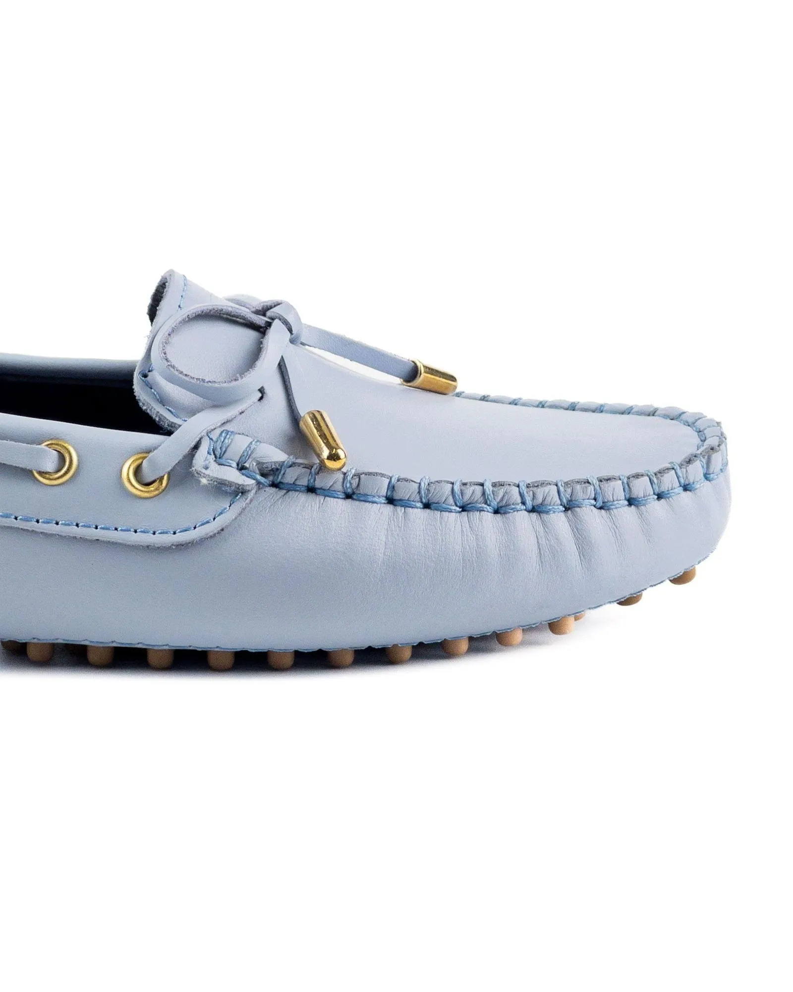 T-Patara Women's Light Blue Genuine Leather Loafer Shoes