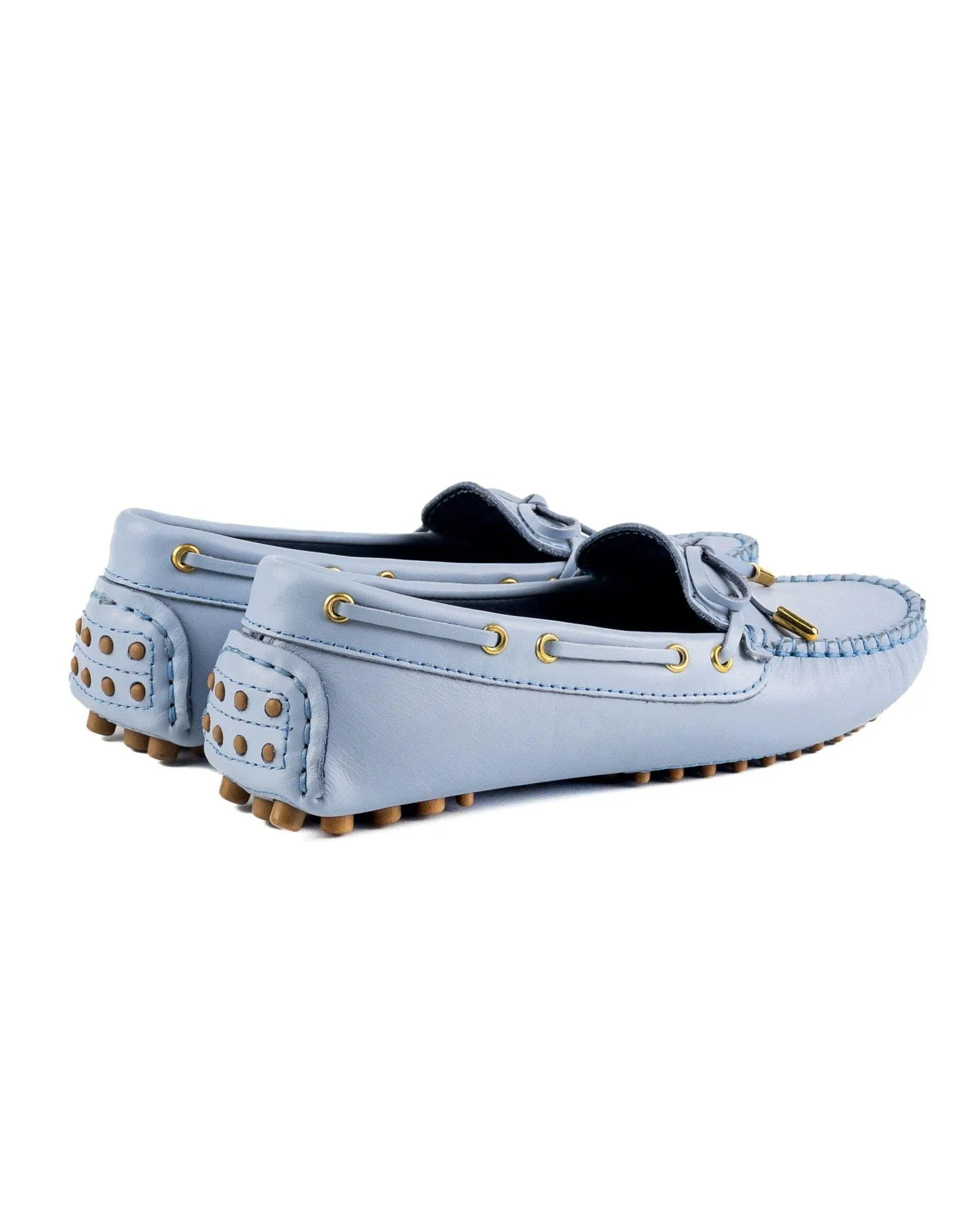 T-Patara Women's Light Blue Genuine Leather Loafer Shoes