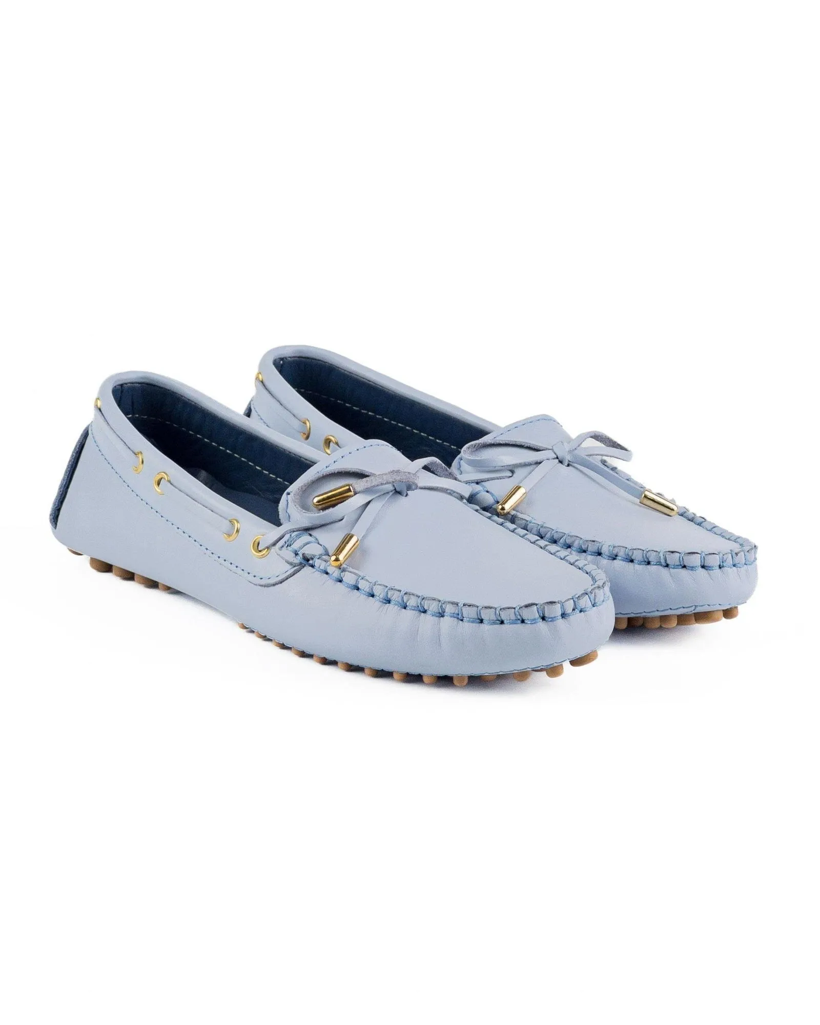 T-Patara Women's Light Blue Genuine Leather Loafer Shoes