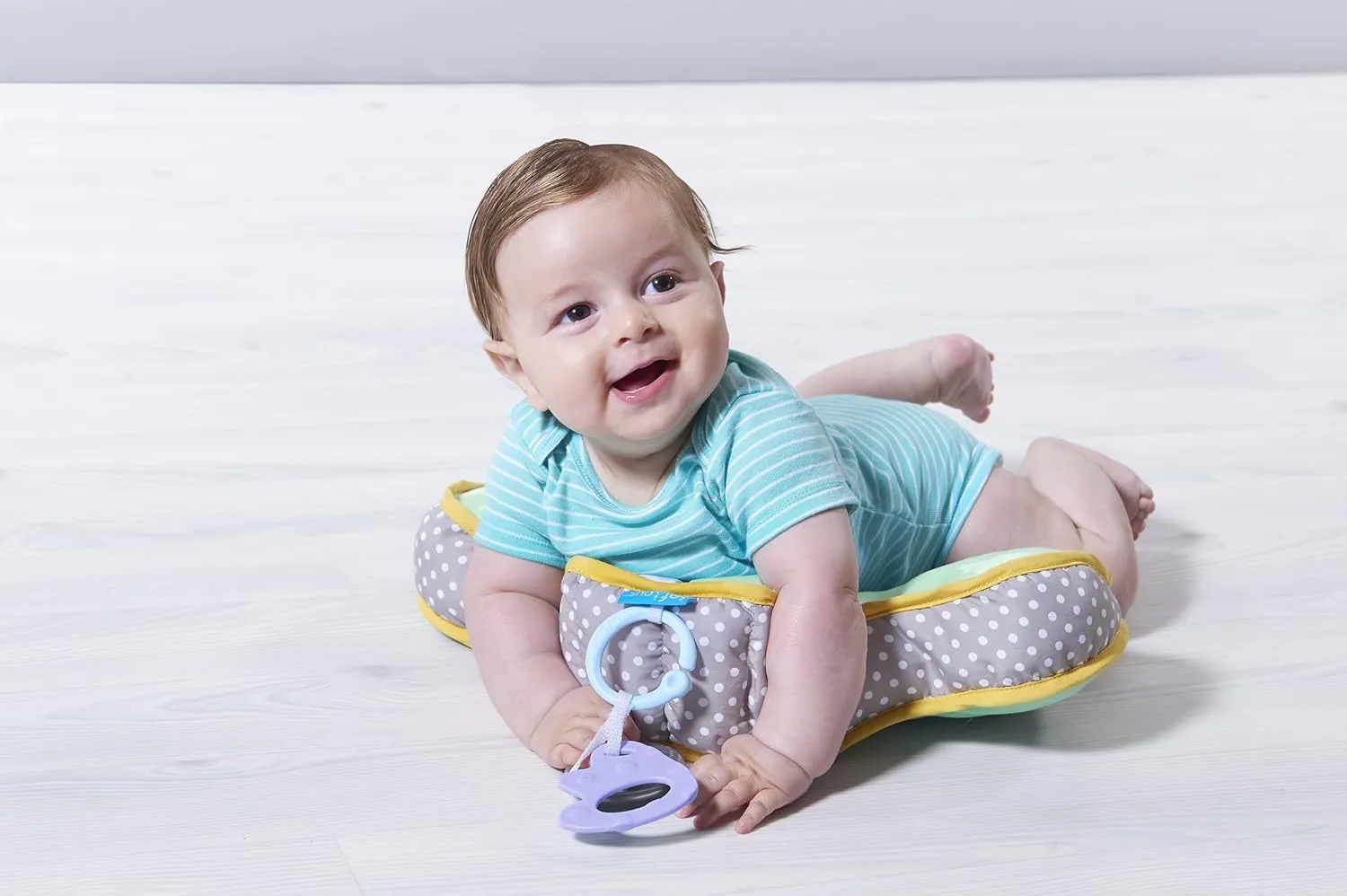 Taf Toys Baby Tummy Time Cushion | Perfect for 2-6 Months Old Babies, Enables Easier Development & Easier Parenting, Natural Developmental, Comfortable Tummy Time, Ergonomic Design, Detachable Toys