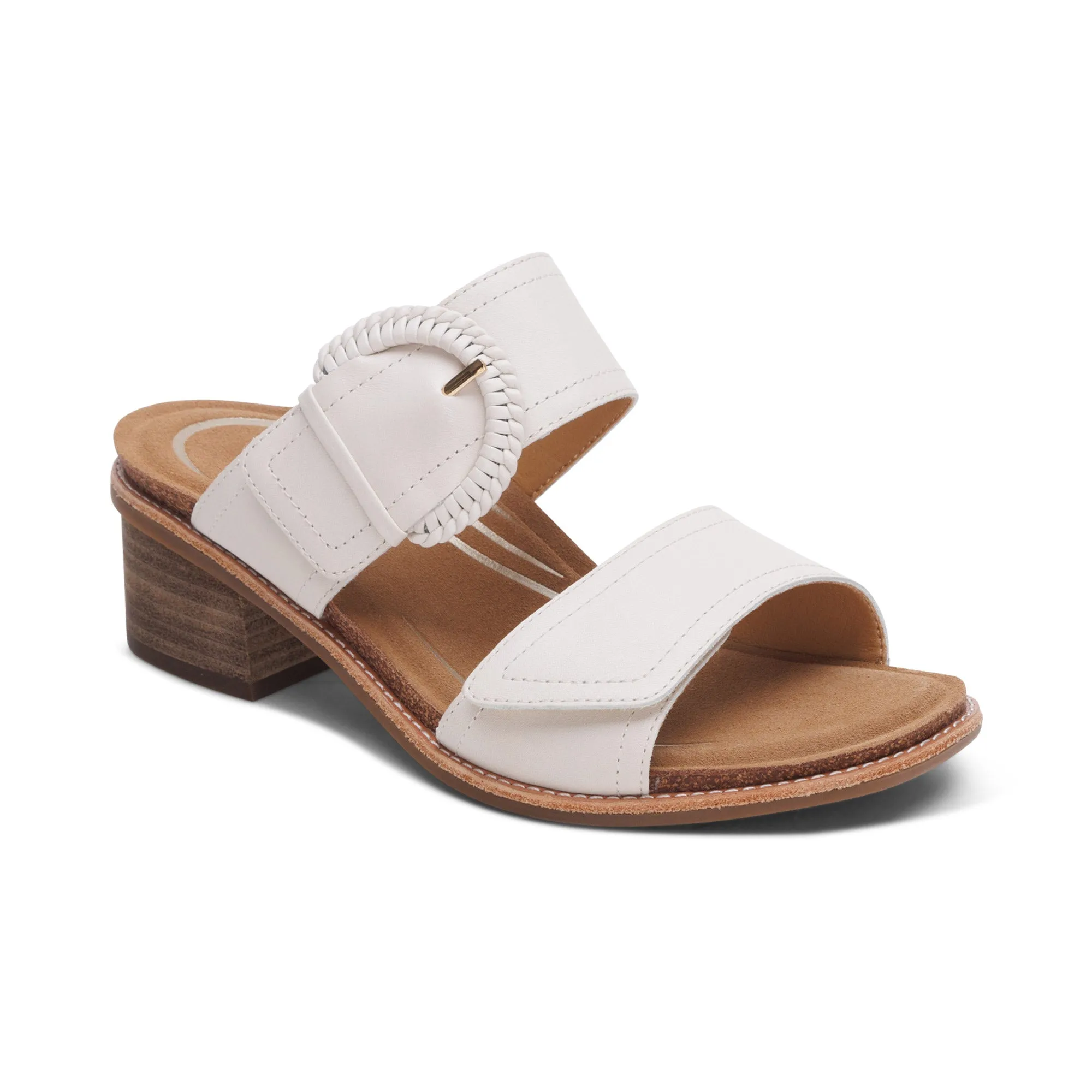 Tatiana Arch Support Heel Block Wedge Ivory