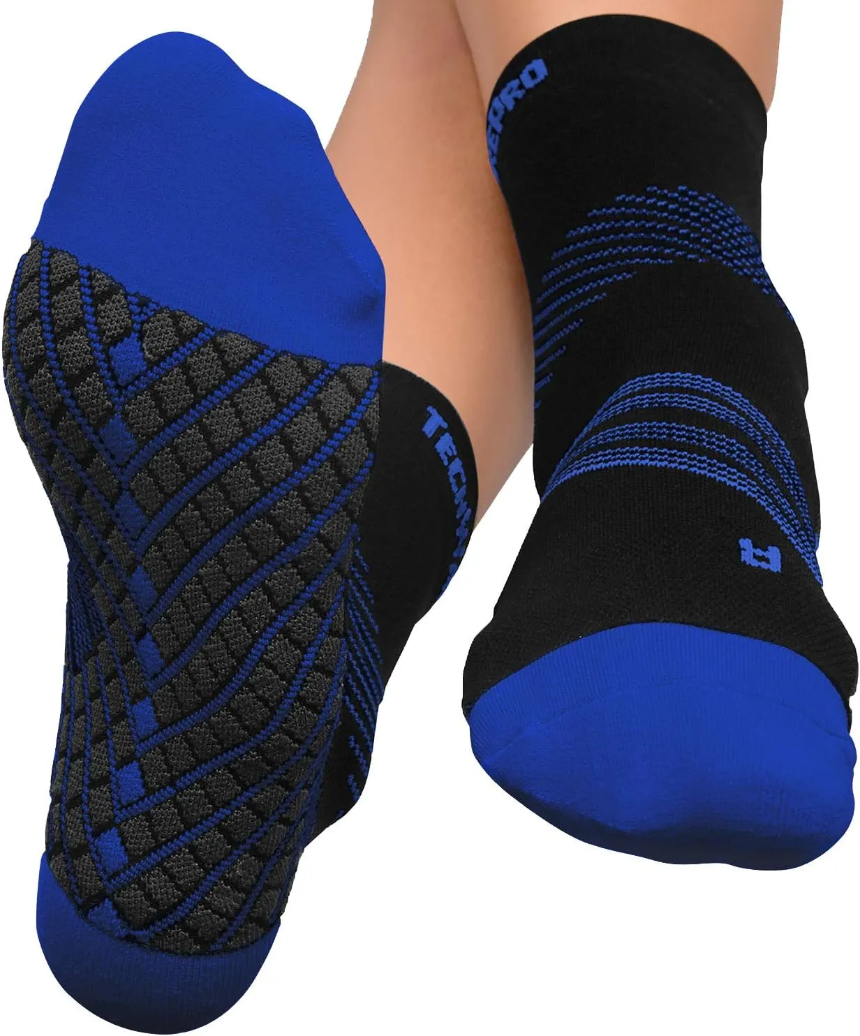 TechWare Pro Plantar Fasciitis Socks – Cushion Ankle Compression Socks Women & Men. Achilles Tendonitis Brace & Arch Support