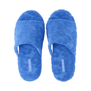 Terry Slide Slippers - Flower Blue