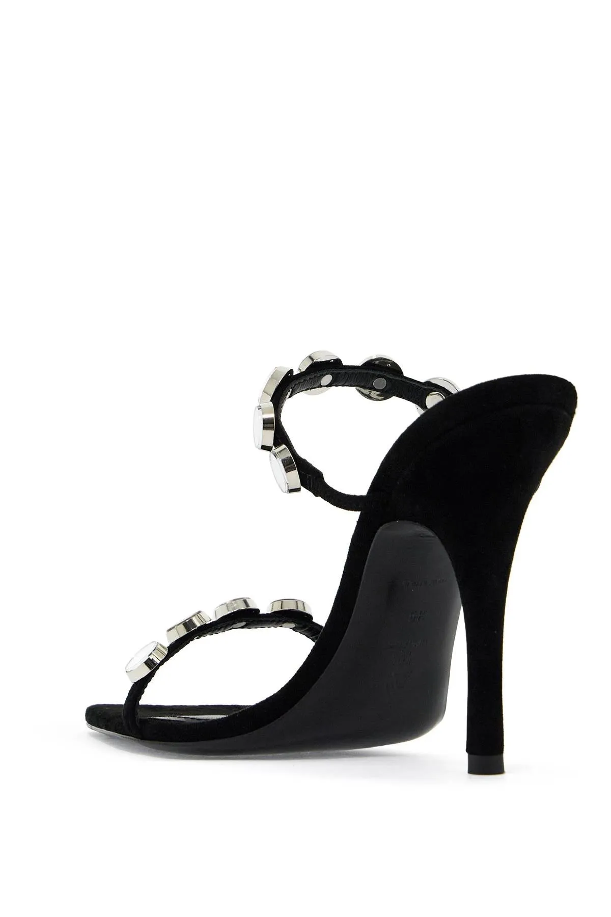 The Attico Venus Mules: Suede Leather Pointed Mules with Mirror Detail