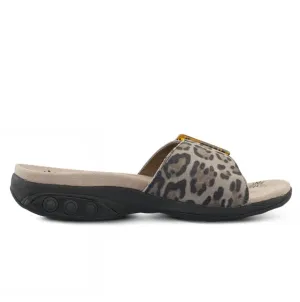 Therafit Leopard Mila Women's Suede Adjustable Buckle Slide Sandals F10710C