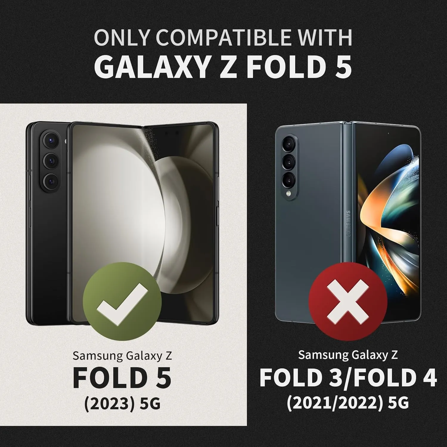 TONGATE for Z Fold 5 Case, [with S Pen Holder & Hinge Protection] [Glass Screen Protector & Slide Camera Cover] Military Drop Phone Case for Samsung Galaxy Z Fold 5 Cases with Stand & Belt Clip,TiGray