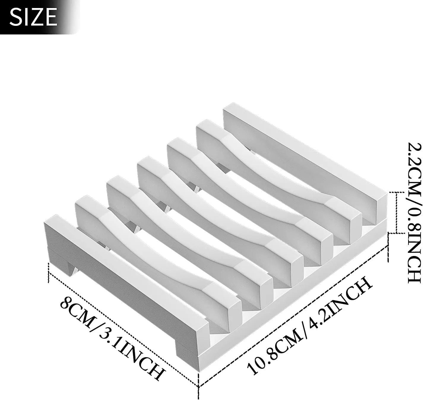 Topsky 2Pcs Soap Dish Holder, Non-Slip Bathroom Accessories Silicone Soap Case Saver, Sink Deck Bathtub Shower Dish Soap Drainer, Silicone Holder for Soap, Sponges, Scrubber (White)