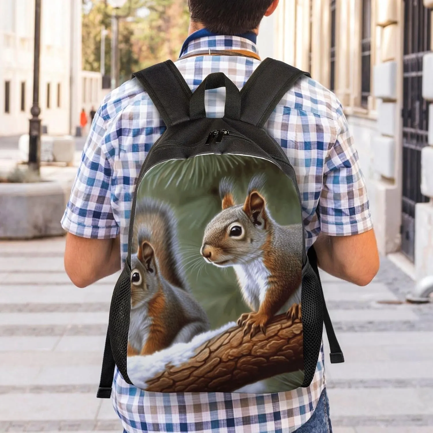 Travel Backpack for Women Men Lightweight 17 inch Laptop Bag Little Squirrel Backpack Casual Daypack
