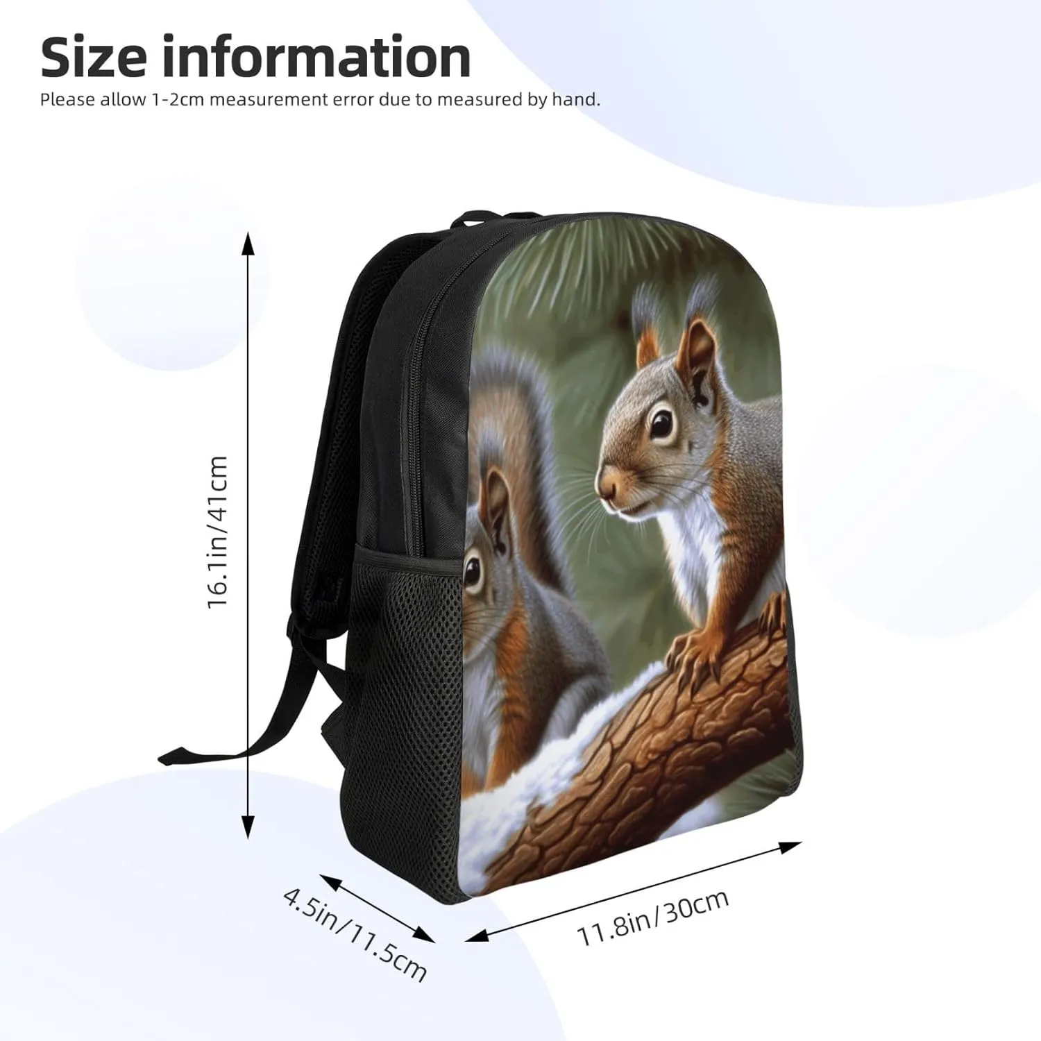 Travel Backpack for Women Men Lightweight 17 inch Laptop Bag Little Squirrel Backpack Casual Daypack