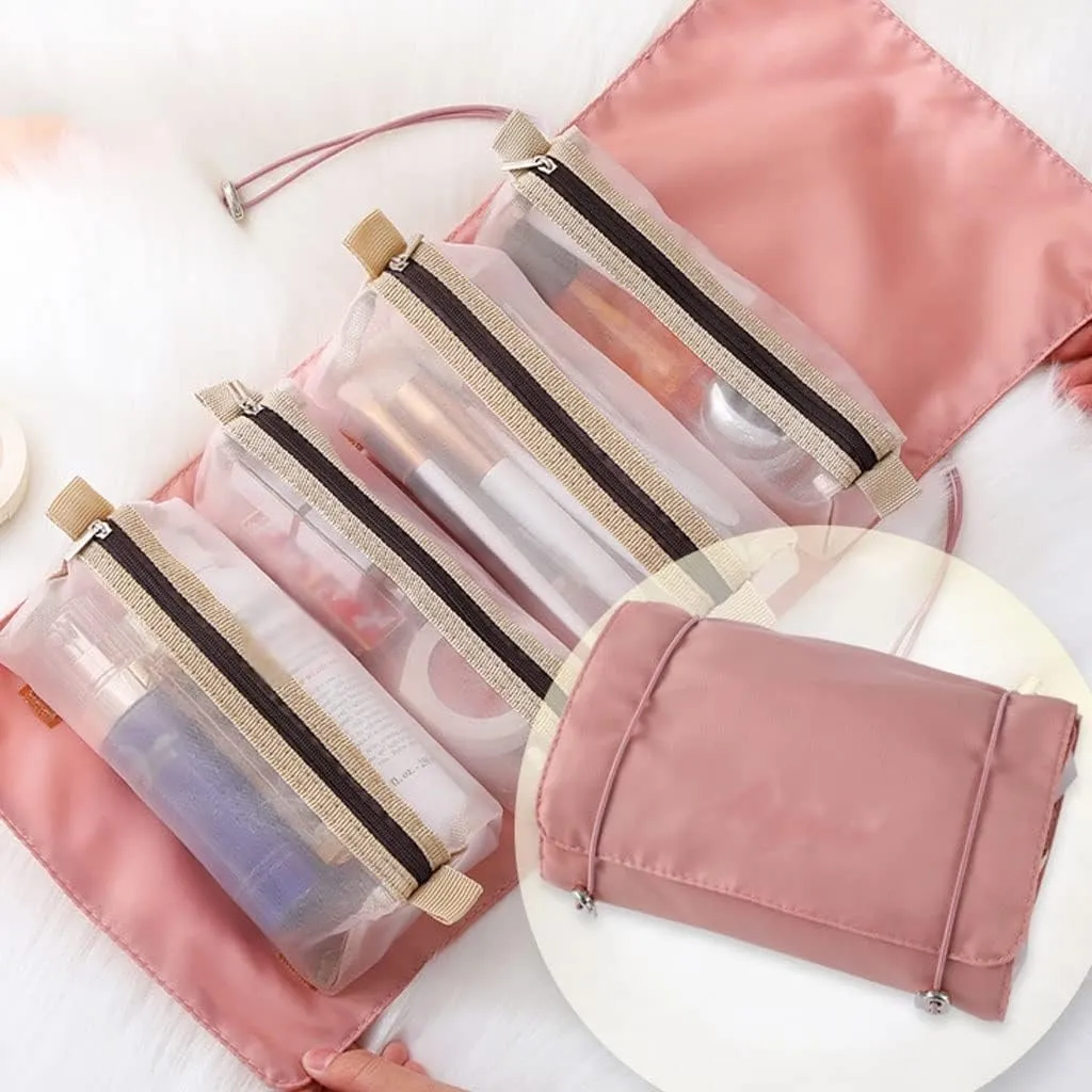 Travel Cosmetic Bag Women Mesh Make Up Box Bags Beautician Toiletry Makeup Brushes Lipstick Storage Organizer(D)
