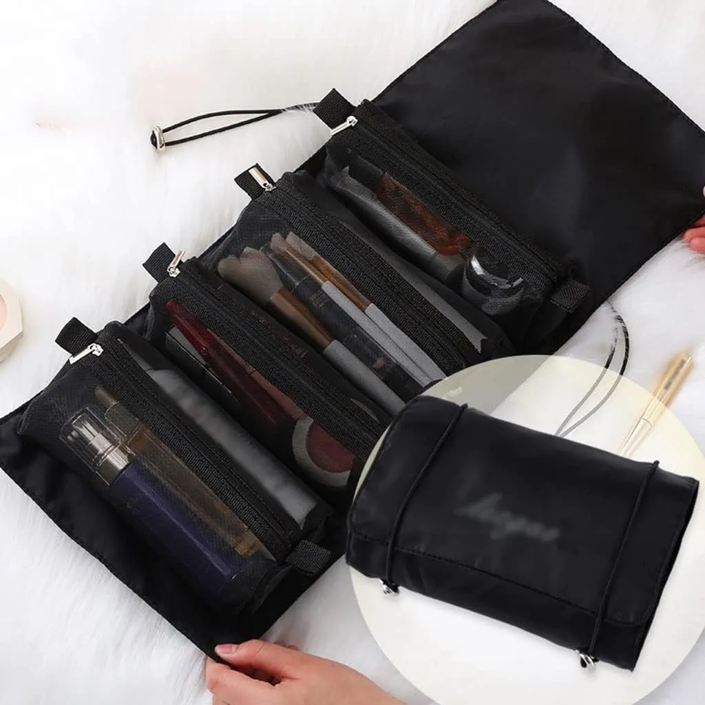 Travel Cosmetic Bag Women Mesh Make Up Box Bags Beautician Toiletry Makeup Brushes Lipstick Storage Organizer(D)