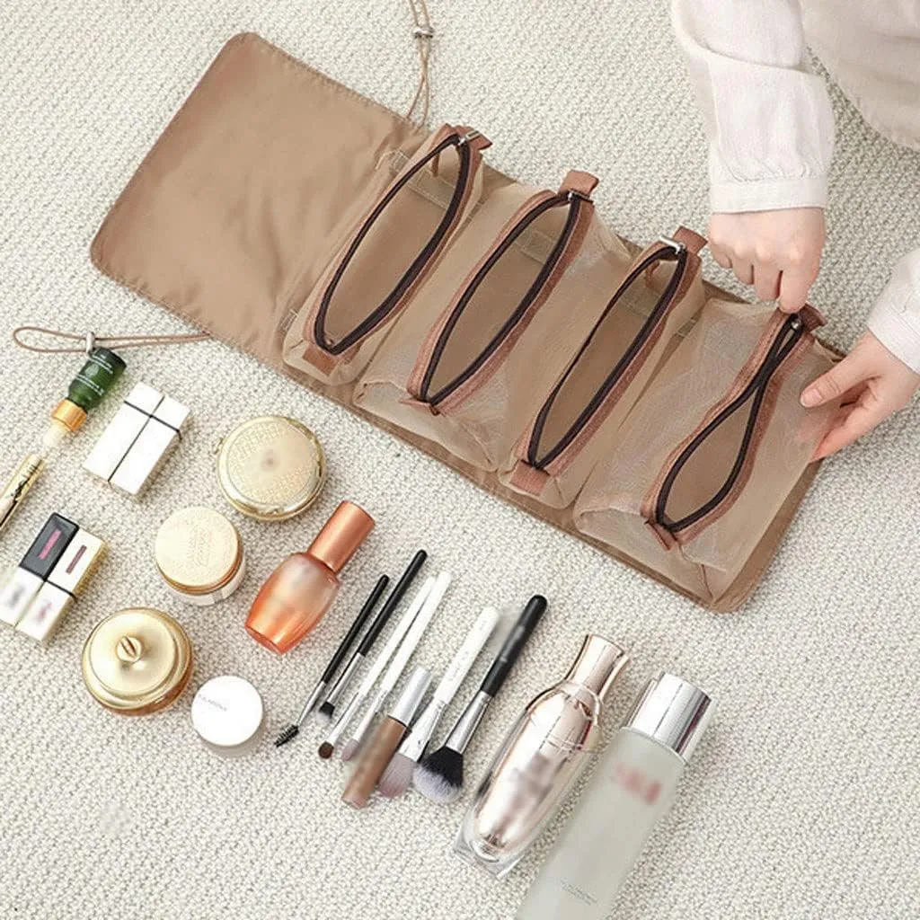 Travel Cosmetic Bag Women Mesh Make Up Box Bags Beautician Toiletry Makeup Brushes Lipstick Storage Organizer(D)