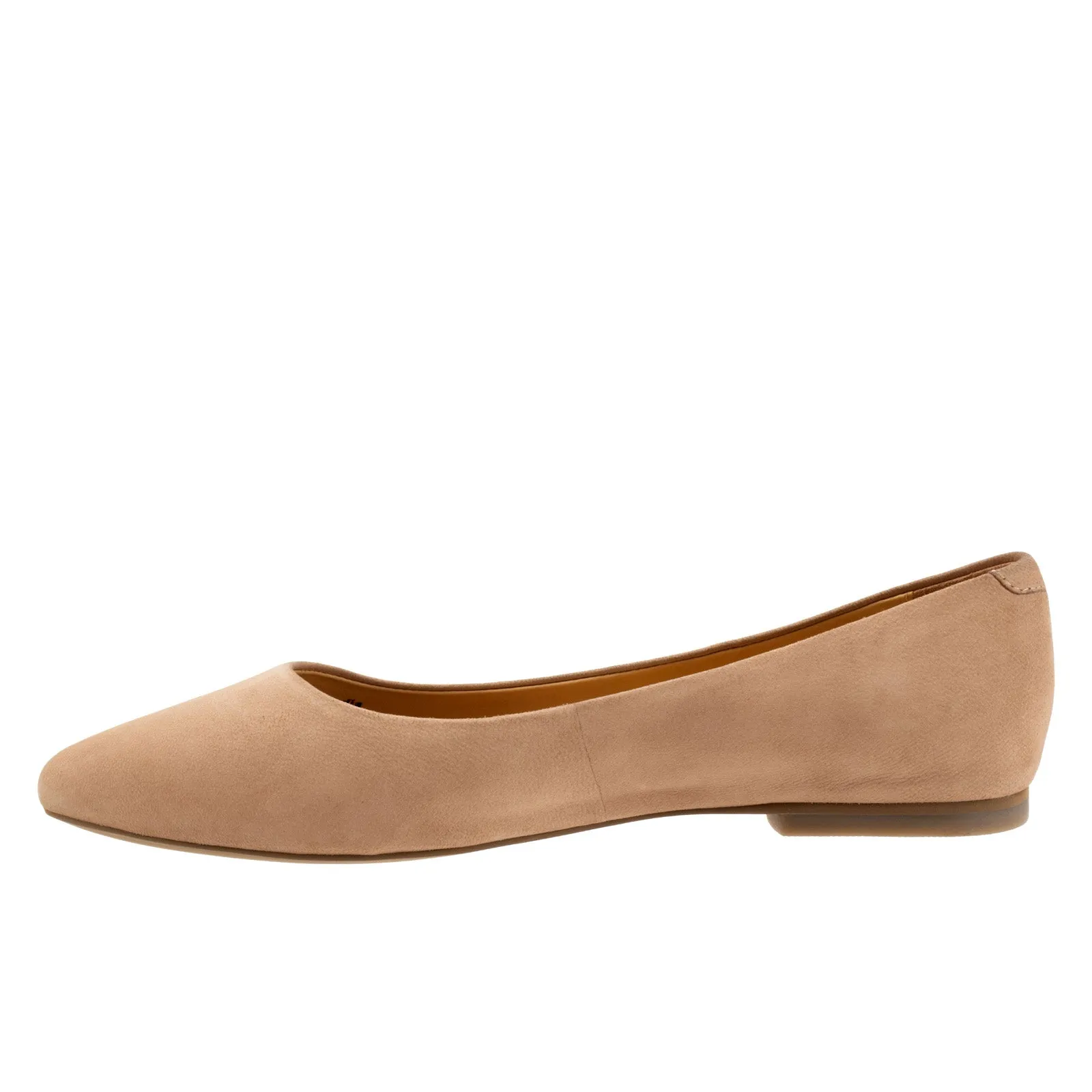 Trotters Estee T1556-107 Womens Brown Extra Wide Nubuck Loafer Flats Shoes