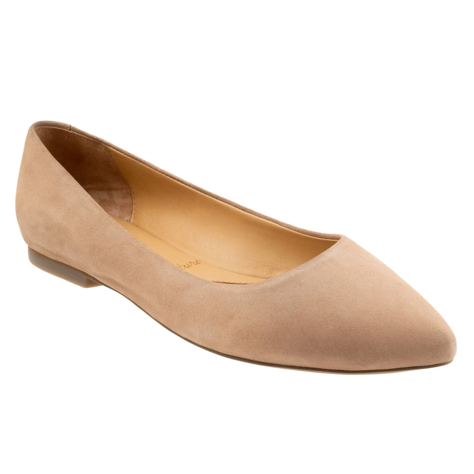 Trotters Estee T1556-107 Womens Brown Extra Wide Nubuck Loafer Flats Shoes