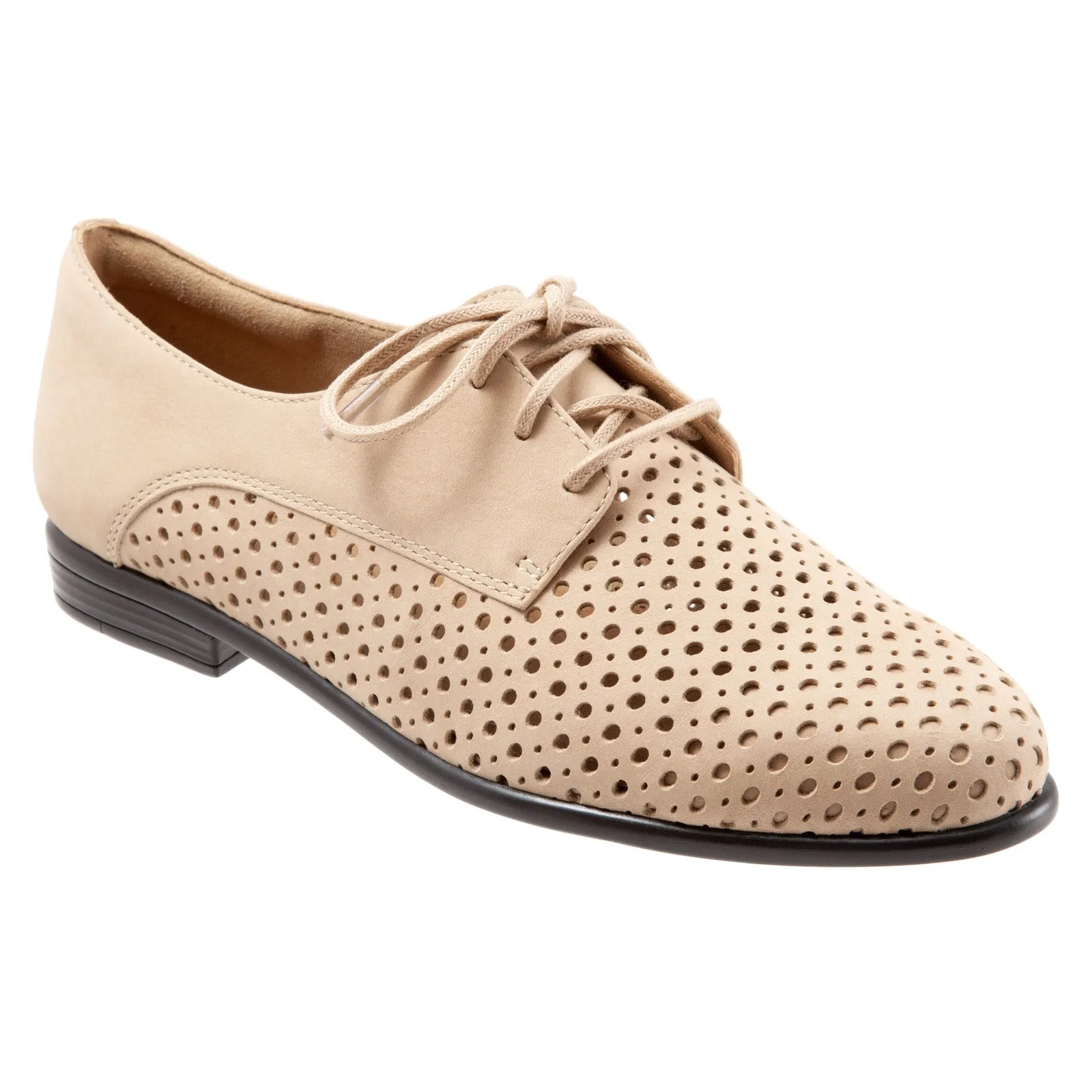 Trotters Lizzie Perf T1910-277 Womens Beige Narrow Loafer Flats Shoes
