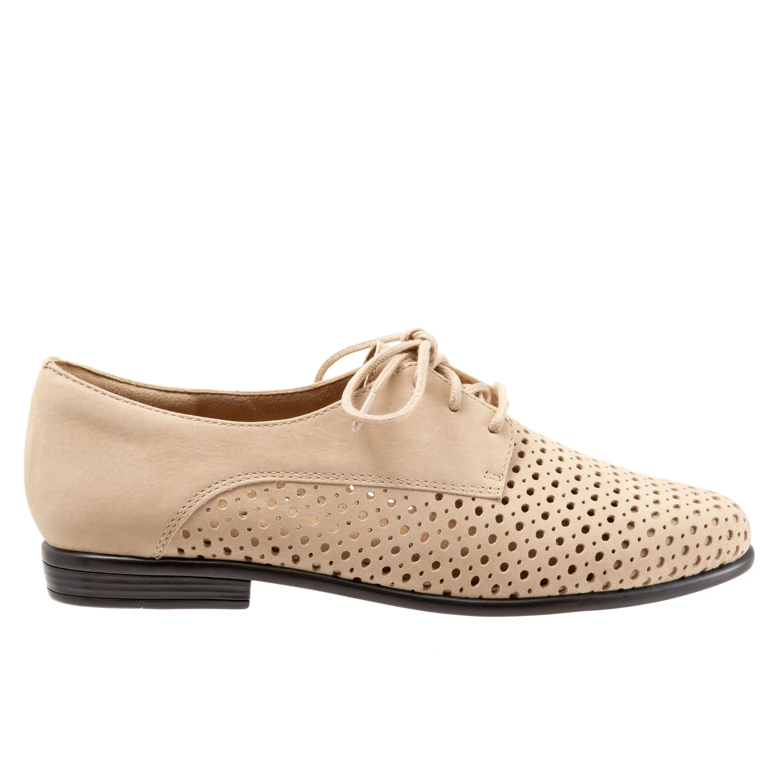 Trotters Lizzie Perf T1910-277 Womens Beige Narrow Loafer Flats Shoes