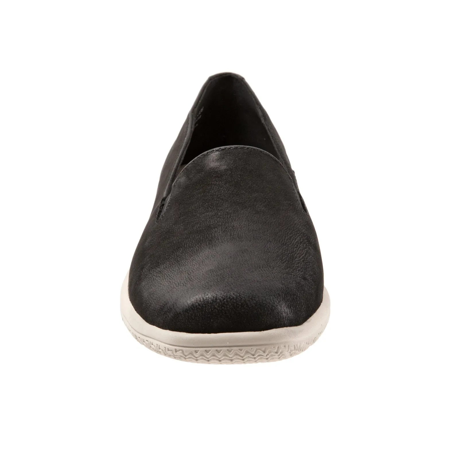 Trotters Universal T2110-036 Womens Black Nubuck Slip On Loafer Flats Shoes