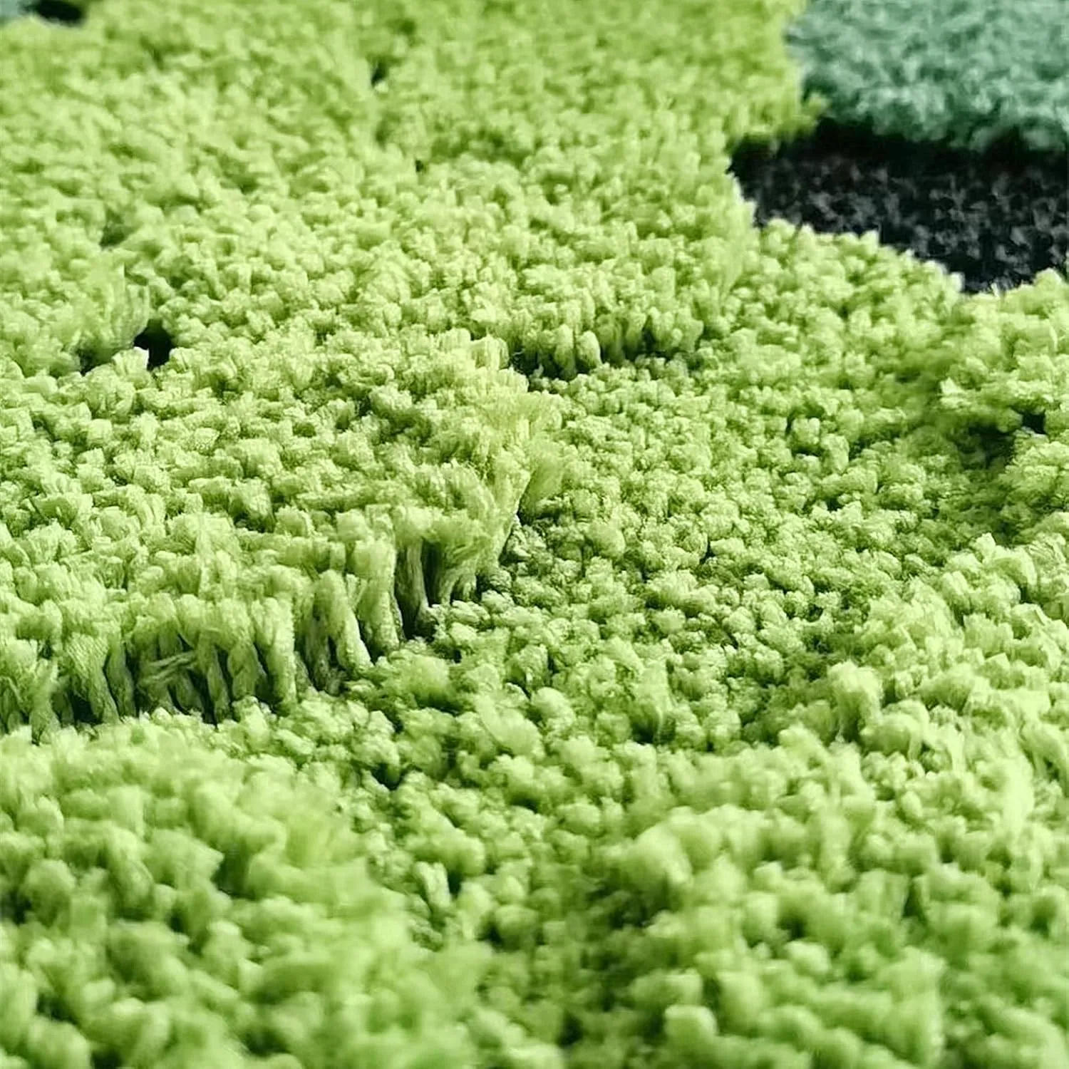 UKELER Cute Moss Bath Rug Shaggy Plush Washable Green Moss Bath Mat for Bathroom Non Slip Absorbent Bathroom Rugs for Shower, Tub, Sink, Toilet, Entry Way, 31''×20''