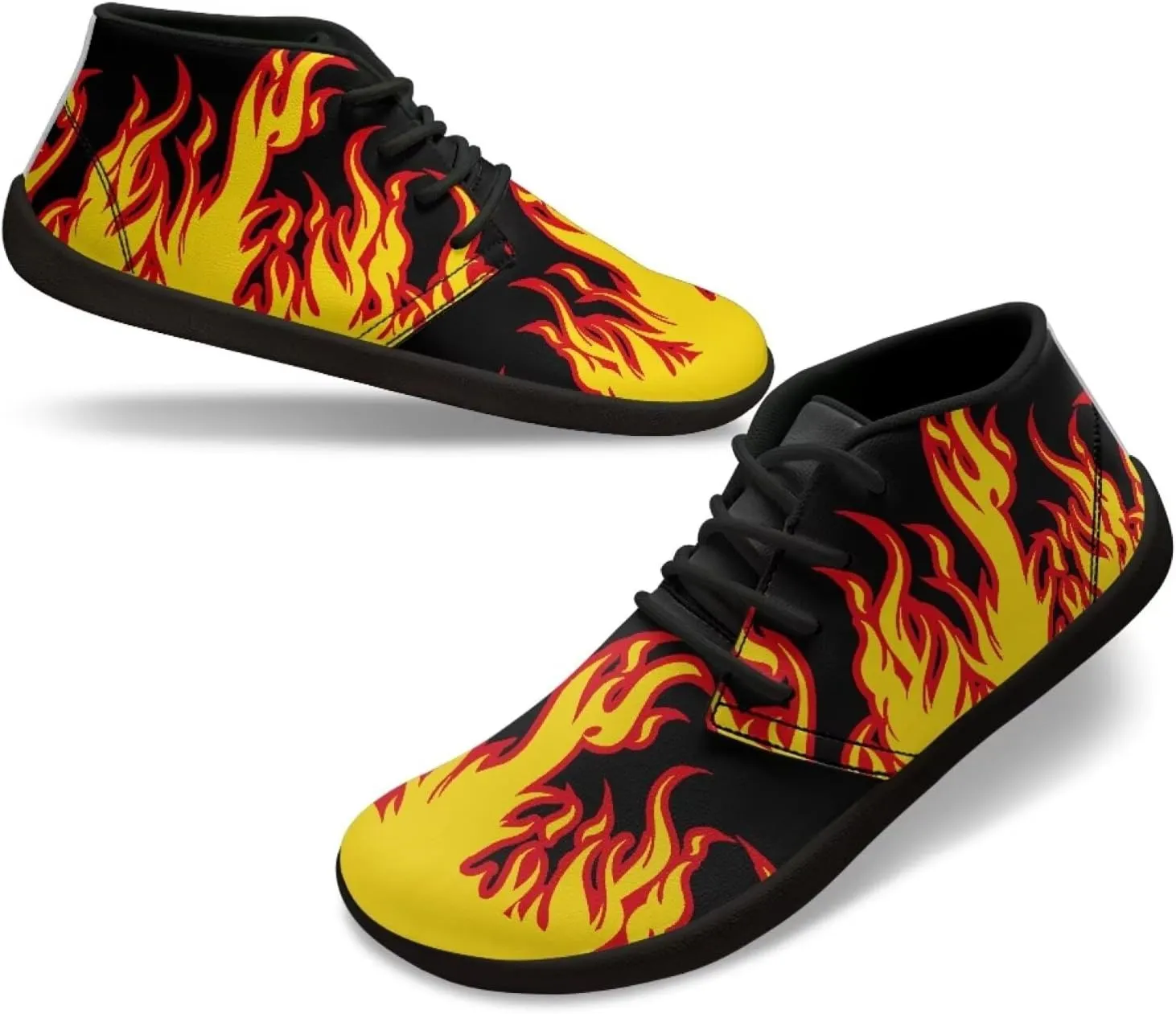 UNICEU Wide Toe Box Shoes for Men PU Leather Minimalist Barefoot Shoes Slip-on Casual Shoes Zero Drop Sole Trial Runner Sneaker