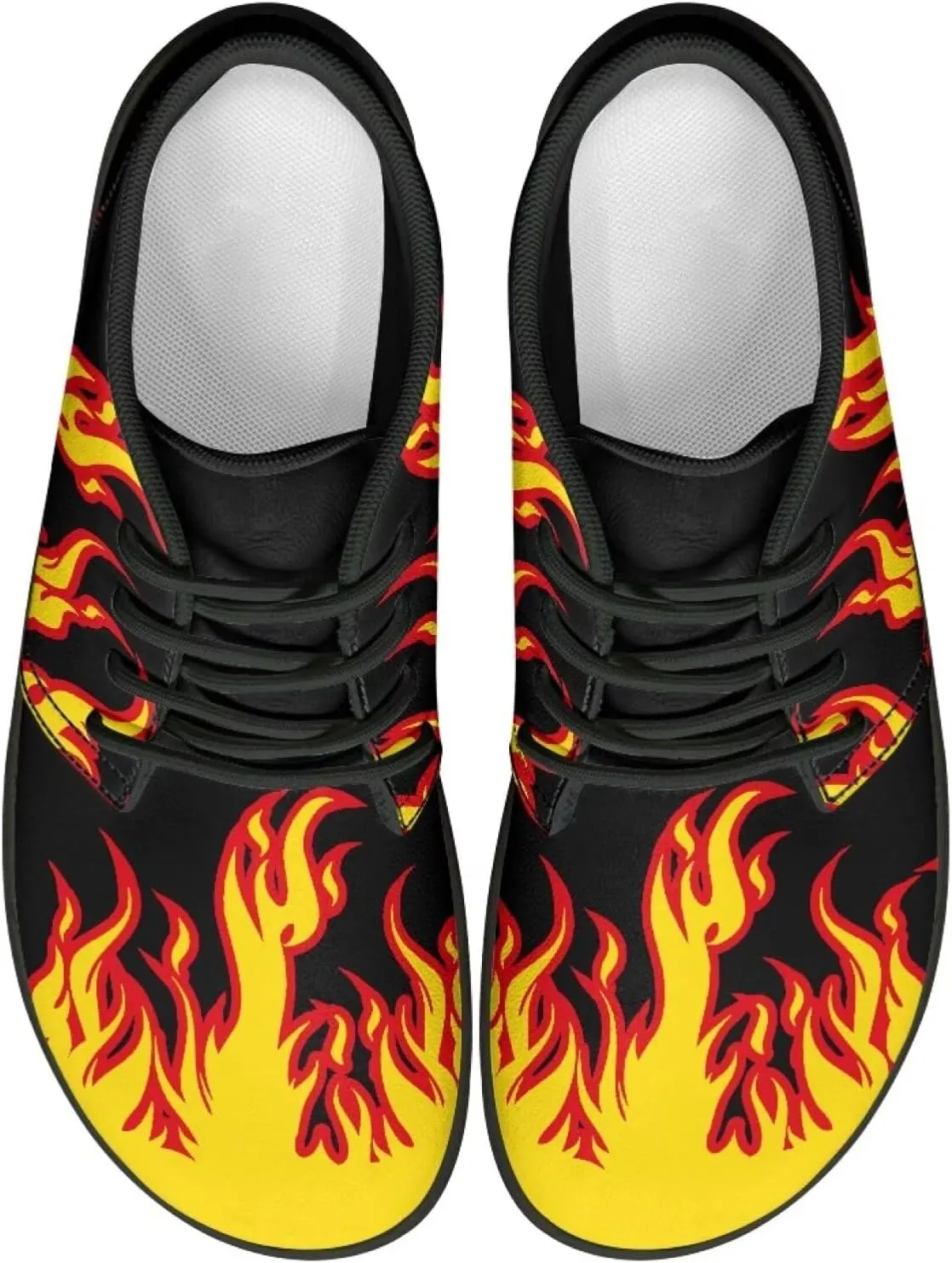 UNICEU Wide Toe Box Shoes for Men PU Leather Minimalist Barefoot Shoes Slip-on Casual Shoes Zero Drop Sole Trial Runner Sneaker
