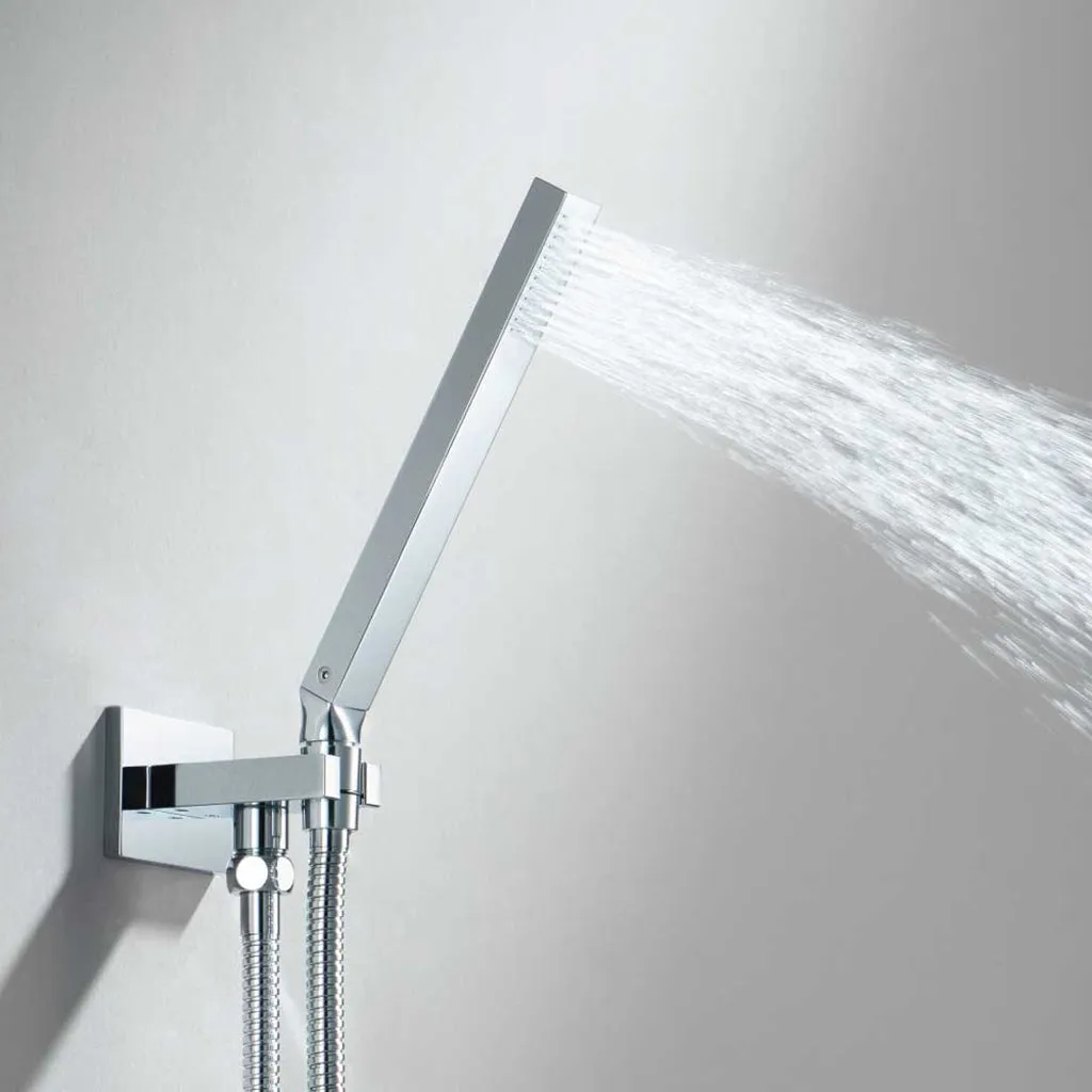Universal Square Hand Shower Set - Wall Mount - 8" Brass/Matt Black