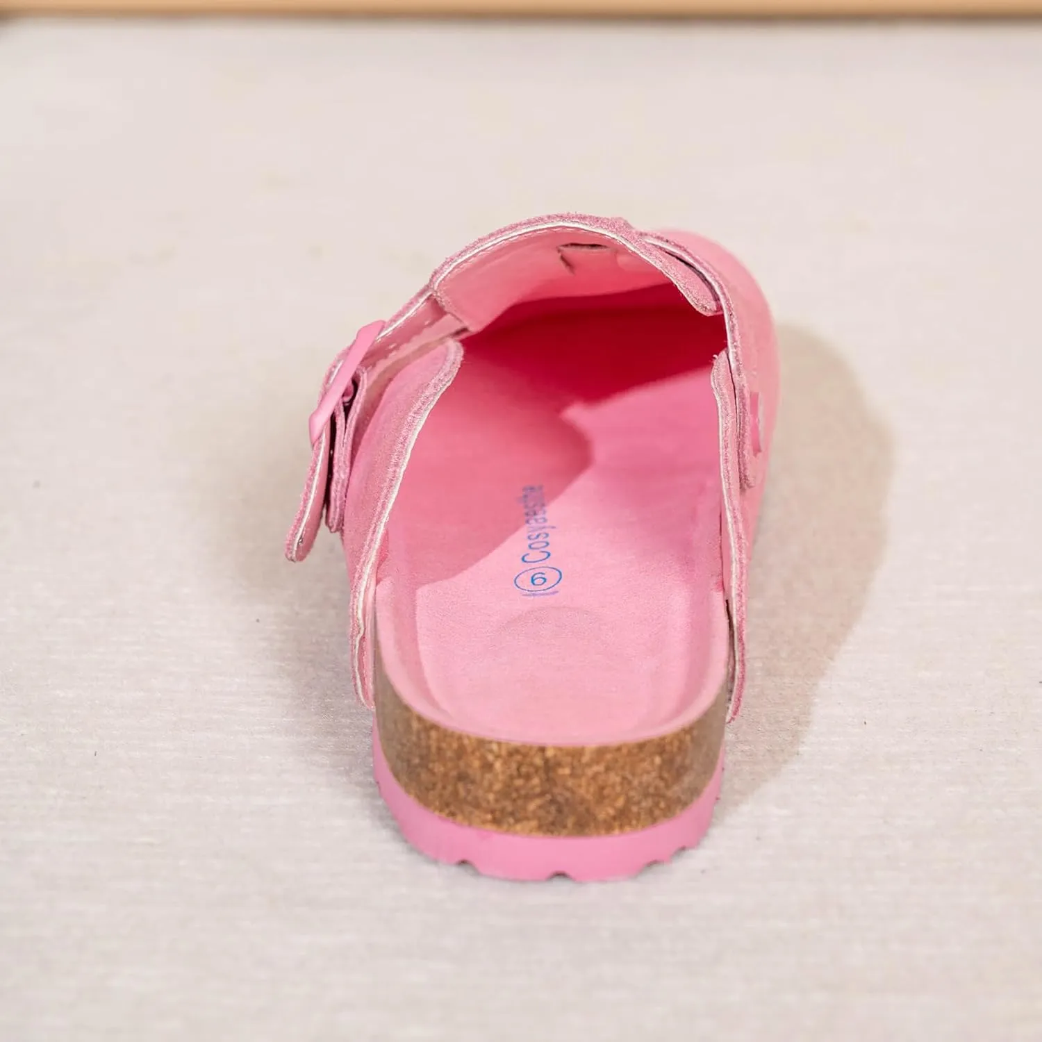 Unixsex Cork Suede Clogs and Mules,Leather Clog Women,Suede Clog Men,Soft Leather Sandal,House Slipper,Skin-Friendly Footbed,Adjustable Buckle,Arch Support