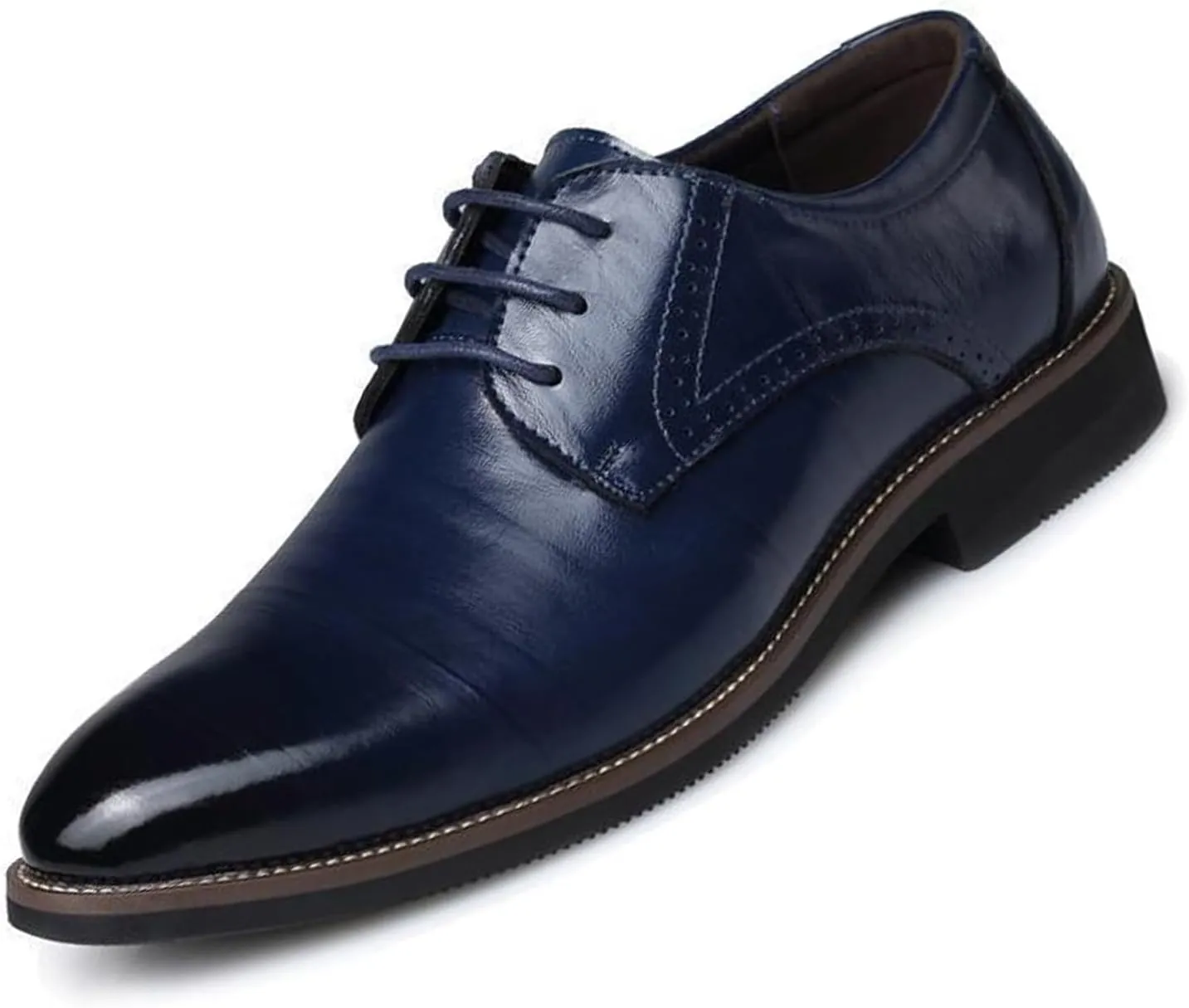 UOQAPRE Men's Oxfords Formal Dress Shoes Classic Oxford Dress Shoes Formal Business Full Leather Shoes for Men