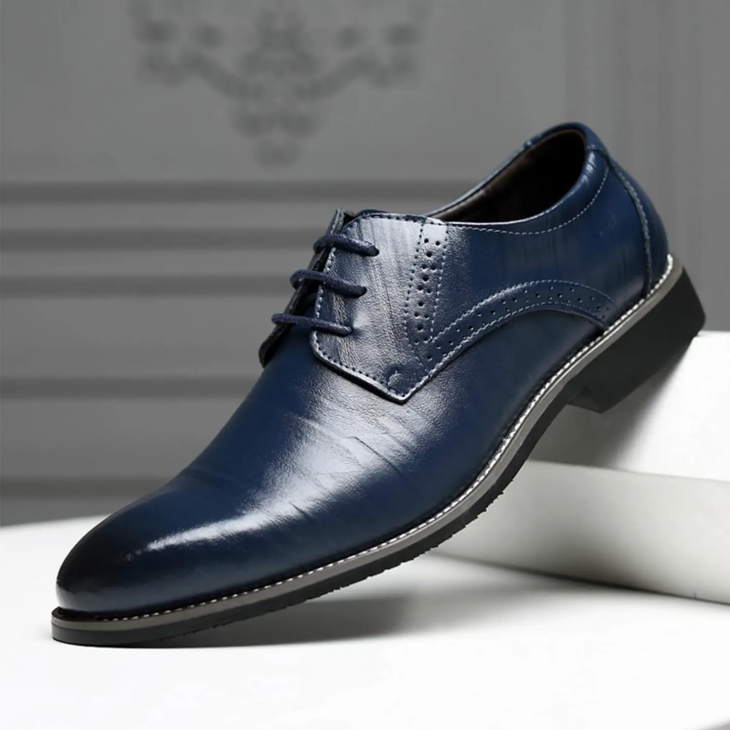 UOQAPRE Men's Oxfords Formal Dress Shoes Classic Oxford Dress Shoes Formal Business Full Leather Shoes for Men