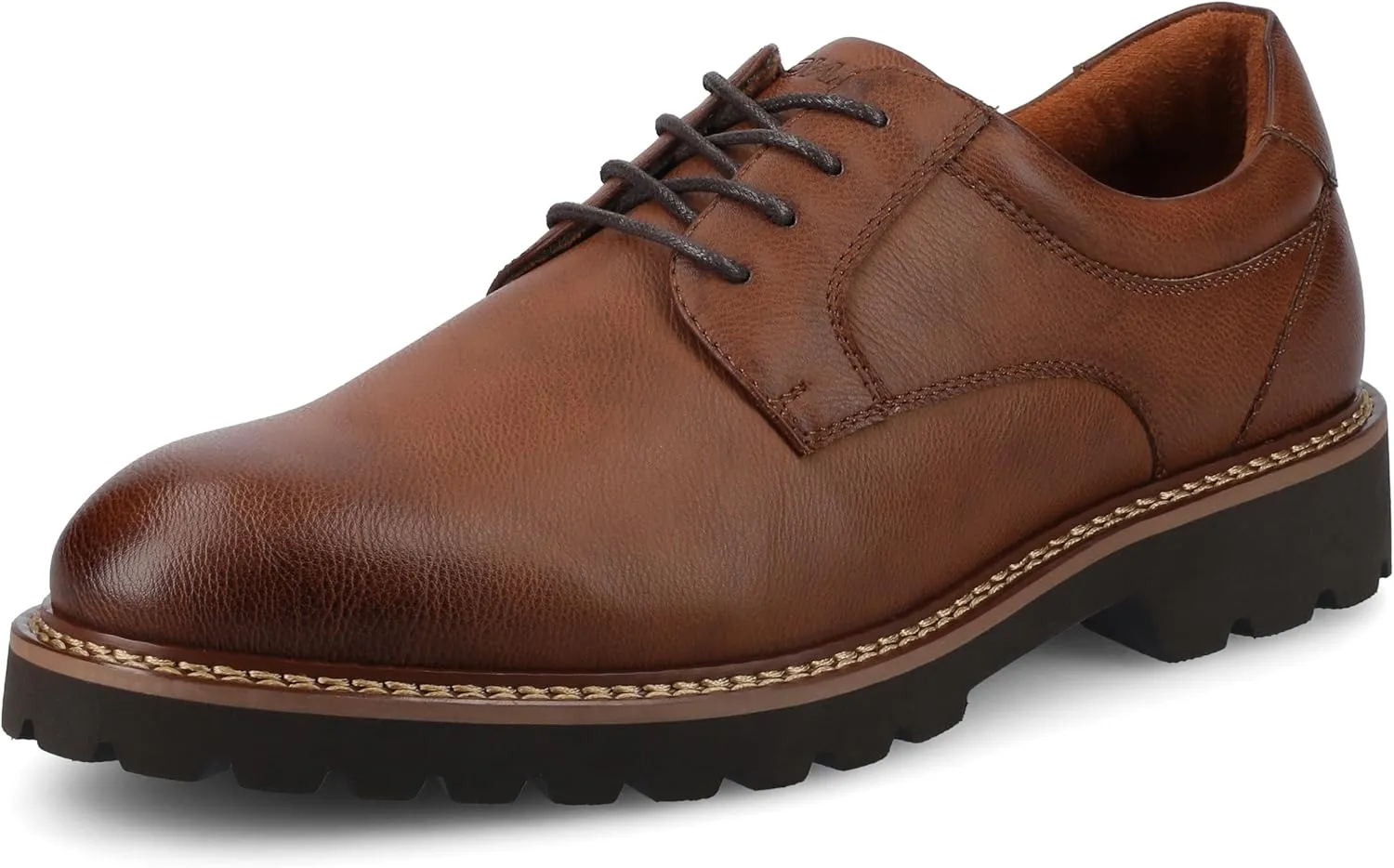 Vance Mens Templeton Oxford Shoe lace-up Faux Leather Round-Toe 6mm Vance Comfort System Insole Brown 13 Medium Mens US