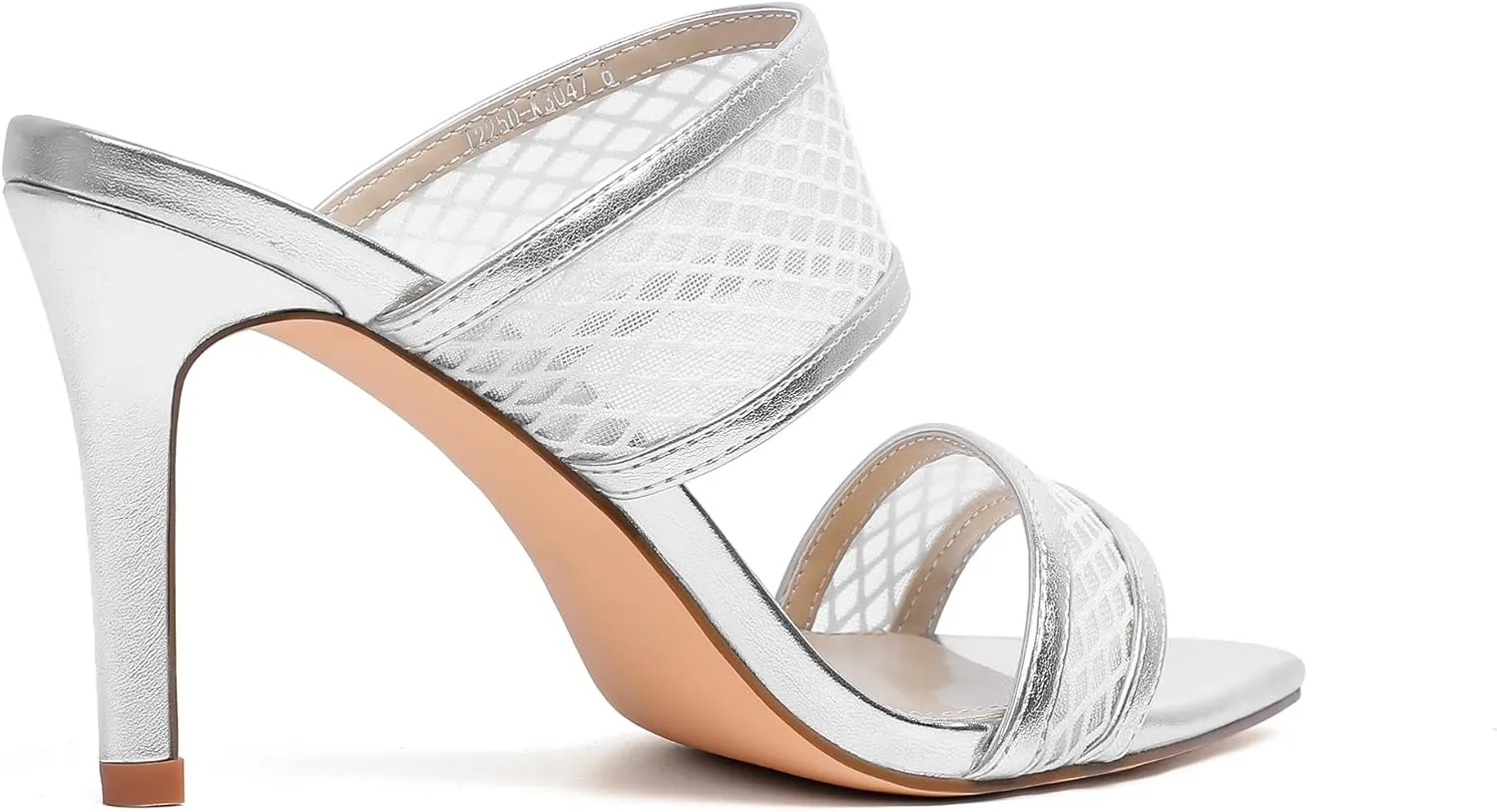vivianly Clear Pointed Toe Heels Sandals Transparent Strap Stiletto High Heels Slip on Mules for Women