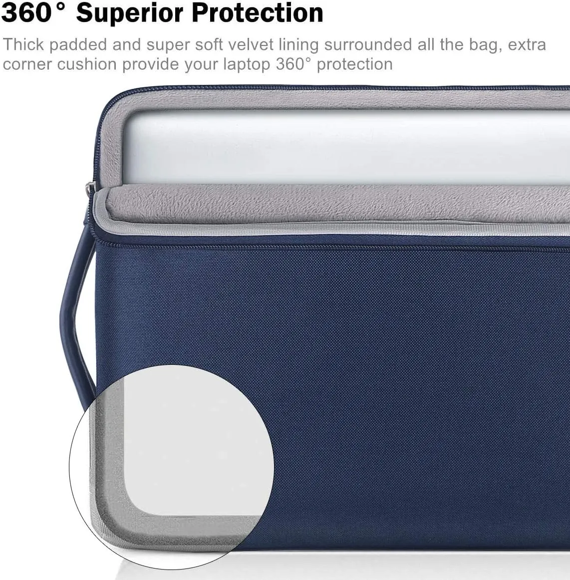 Voova Laptop Sleeve Case 14 15 Inch with Handle, 360° Protective Waterproof Slim Computer Bag Cover Compatible with MacBook Air 15 M2/M3/M4 2024-2025, MacBook Pro 14/15, Hp Chromebook 14, Blue