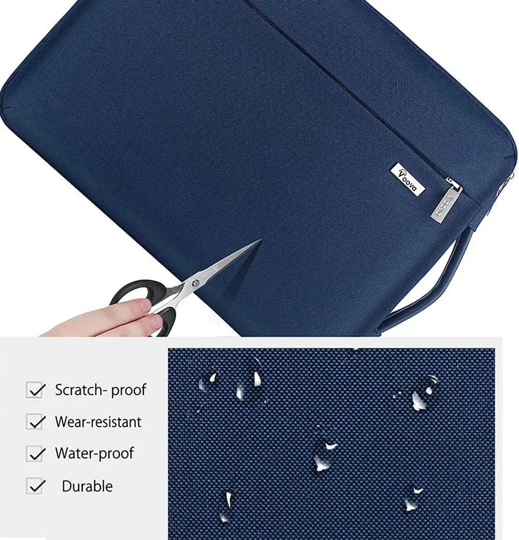 Voova Laptop Sleeve Case 14 15 Inch with Handle, 360° Protective Waterproof Slim Computer Bag Cover Compatible with MacBook Air 15 M2/M3/M4 2024-2025, MacBook Pro 14/15, Hp Chromebook 14, Blue