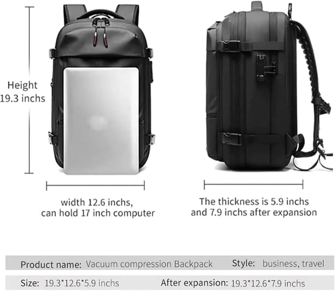 Voyagevac Backpack, 2025 Upgraded 60l Expandable Backpack with Vacuum Compression (Blue 1.0)