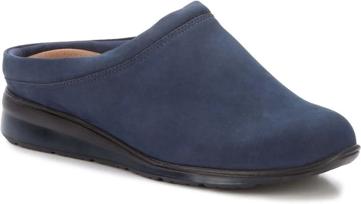 Walking Cradles Womens Dana Leather Slide Mules Navy 11 Medium (B,M)