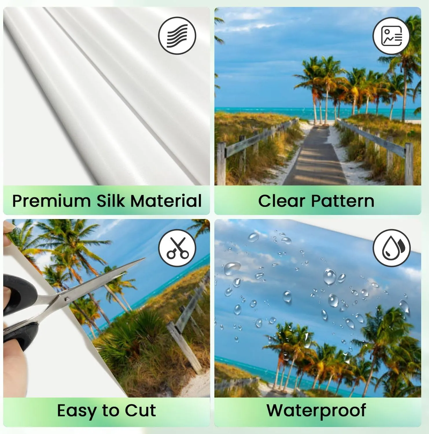 Wall Mural Wooden Boardwalk Beautiful Crandon Park Key Biscayne Silk Removable Wallpaper 3D Large Wall Mural Sticker Home Decor for Living Room Bedroom 100"x144" (Not Self-Adhesive)