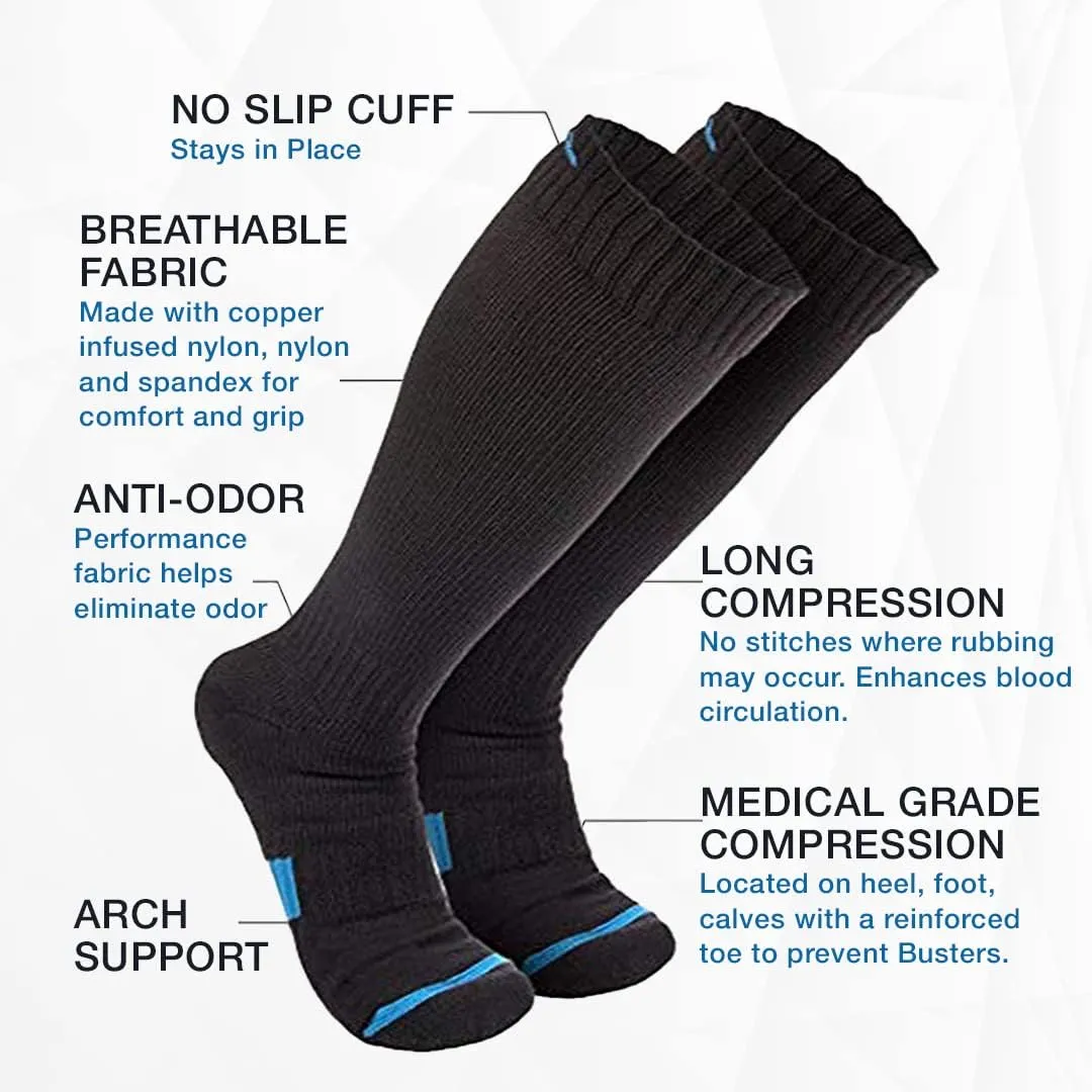 Wanderlust Everyday Use Compression Socks - Support Stockings for Men & Women